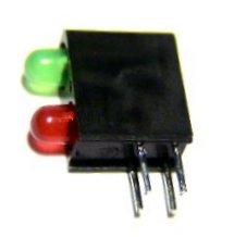 20 RED & GREEN 3MM 2 POSITION BLOCK SIGNALS  LEDS S SCALE & FREE RESISTORS 